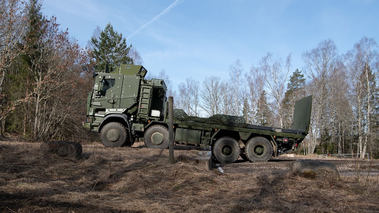 Scania truck in the forest