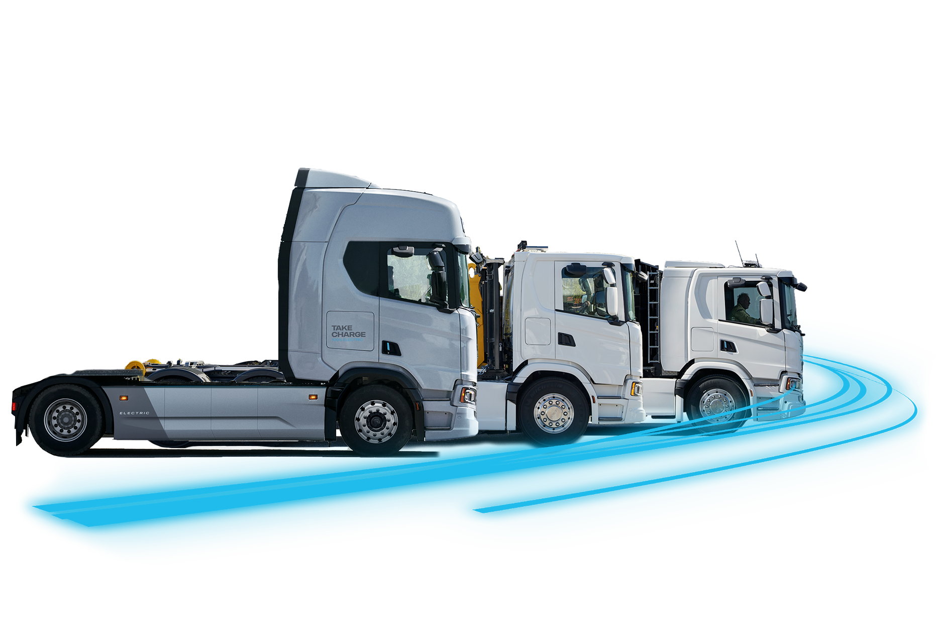 Drei Scania Rentfahrzeuge 
