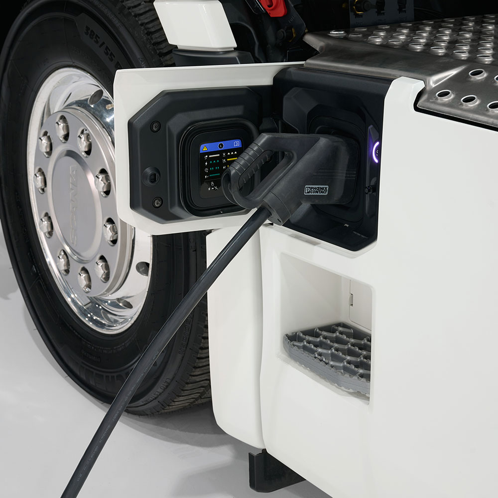 Charging an electric Scania truck