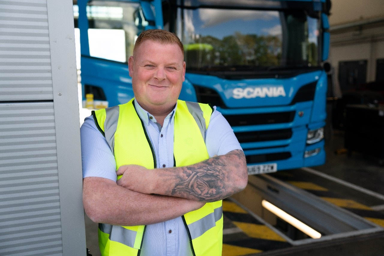  Ged Nairn, Workshop Services Manager at Eurocentral standing in workshop
