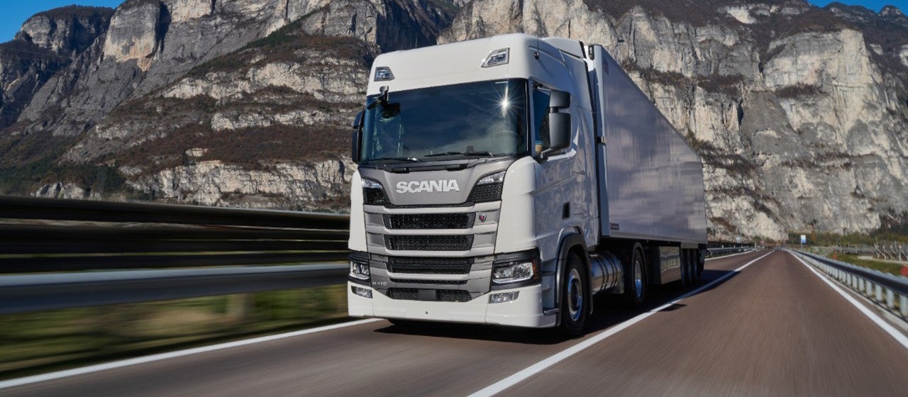 Грузовой автомобиль Scania, работающий на газе