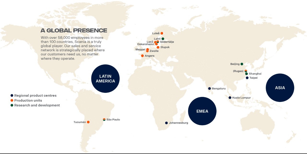 Scania Production unit map