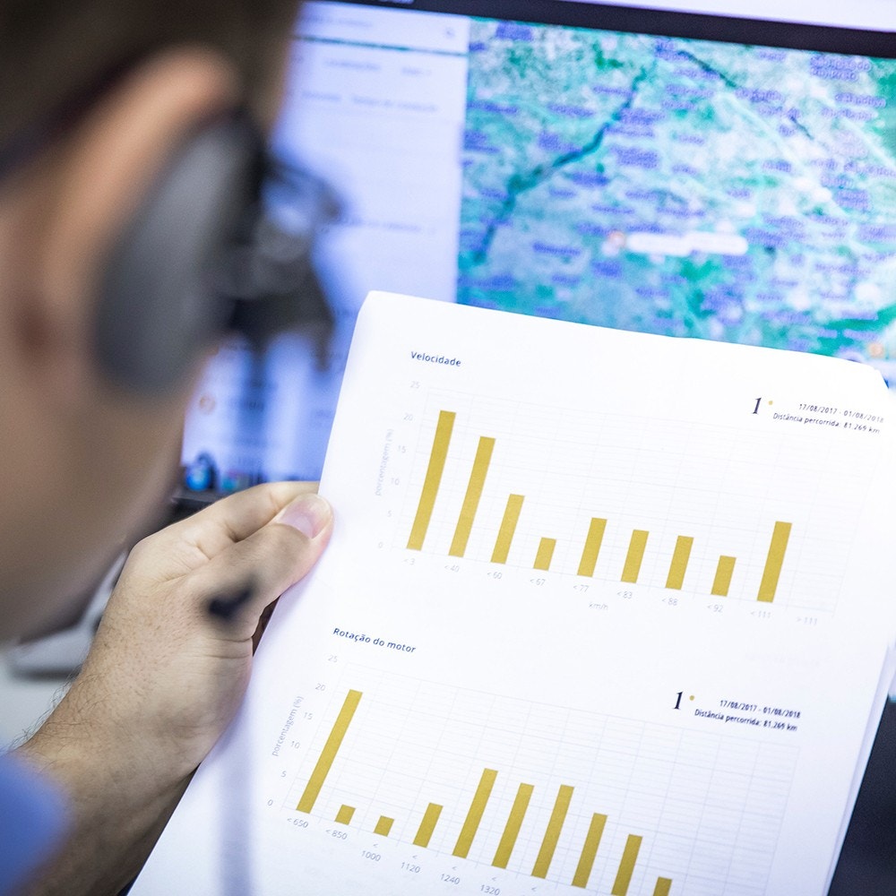 Man reading a graph