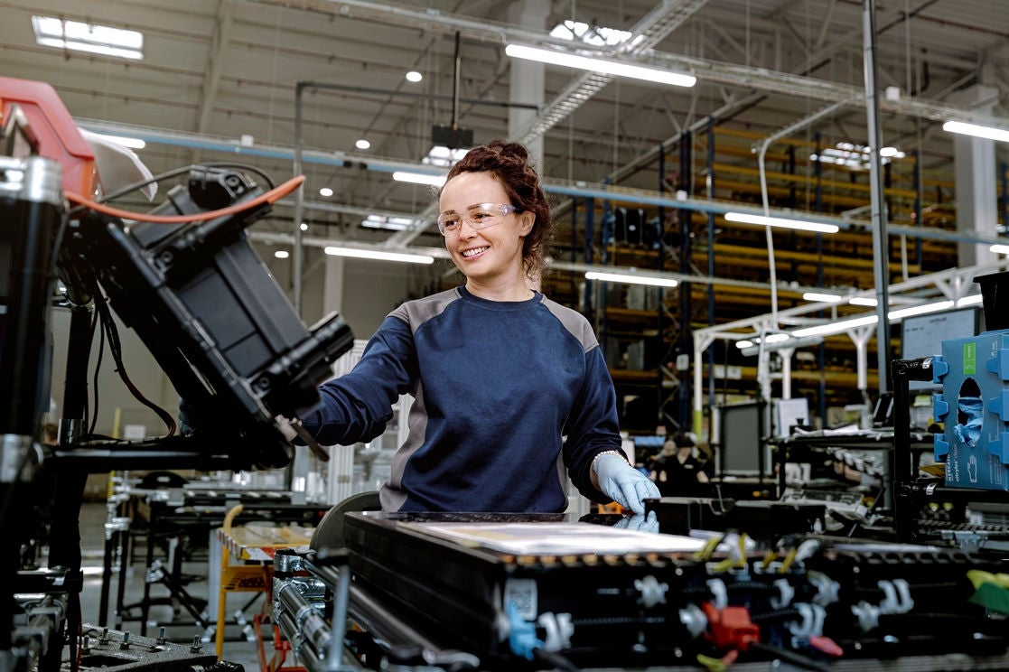 Employee working in factory