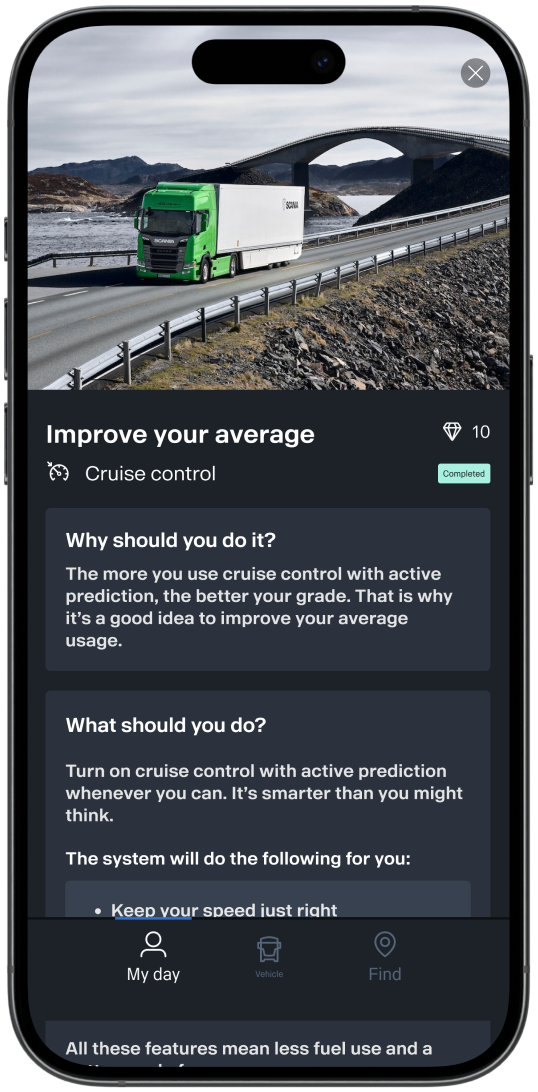 Digital coaching service to improve fuel efficiency - ProDriver Lessons
