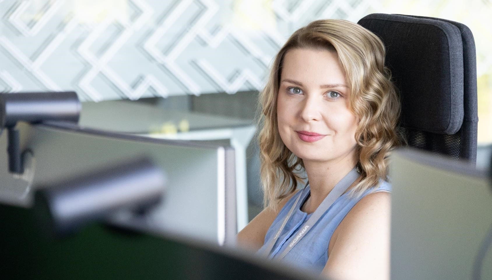 Scania employee in office space