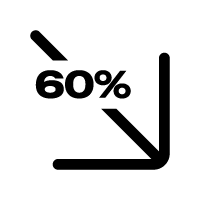 Réduction de CO₂ jusqu’à 60 %