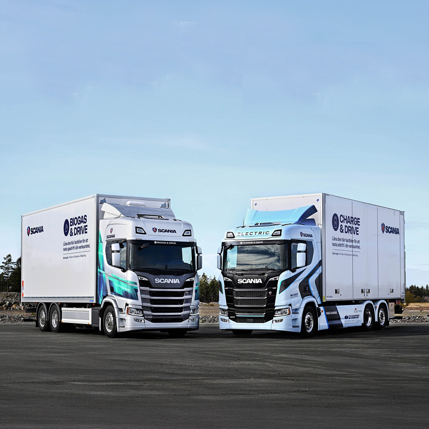 Scanias gaslastbil coh ellastbil