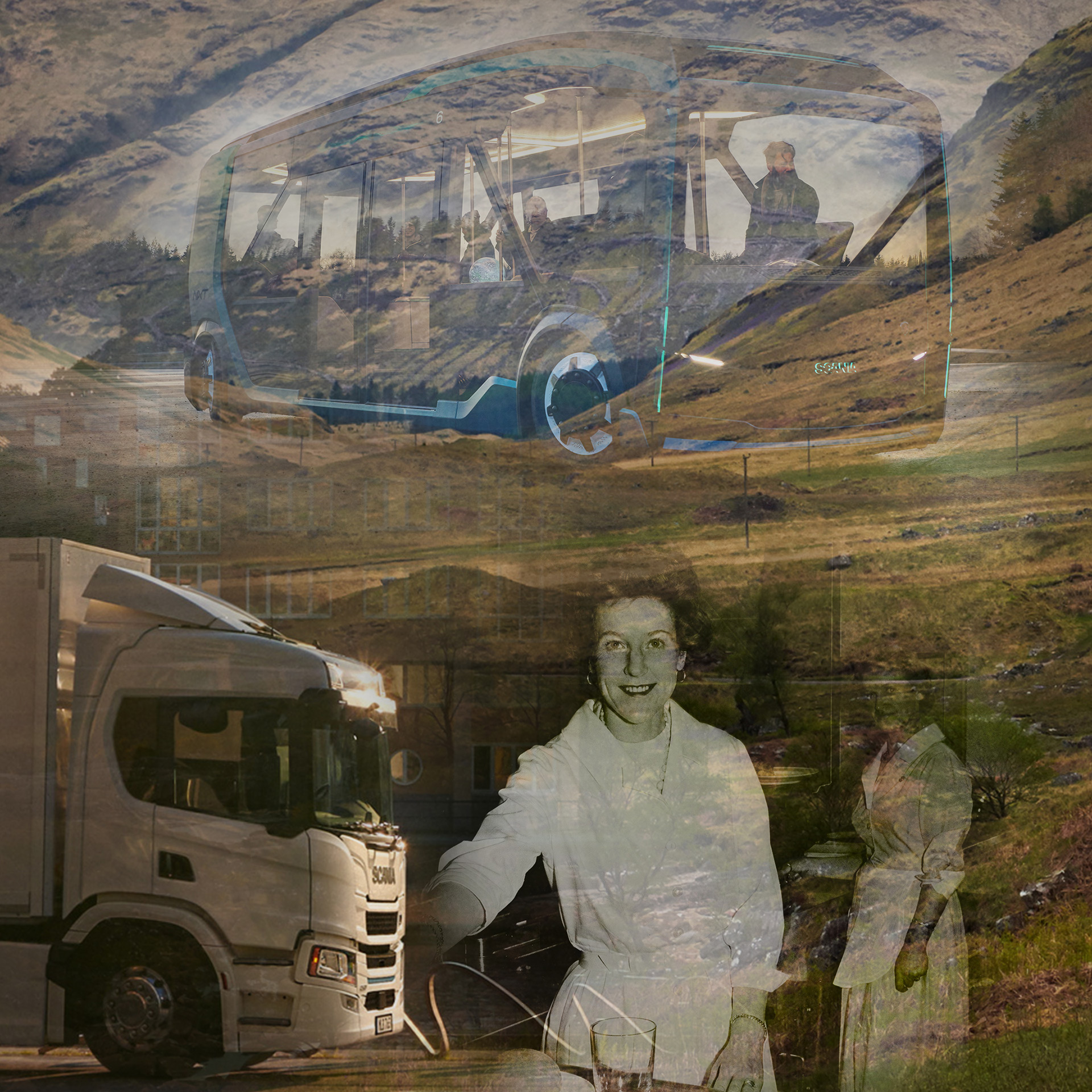 Scania 130 years montage