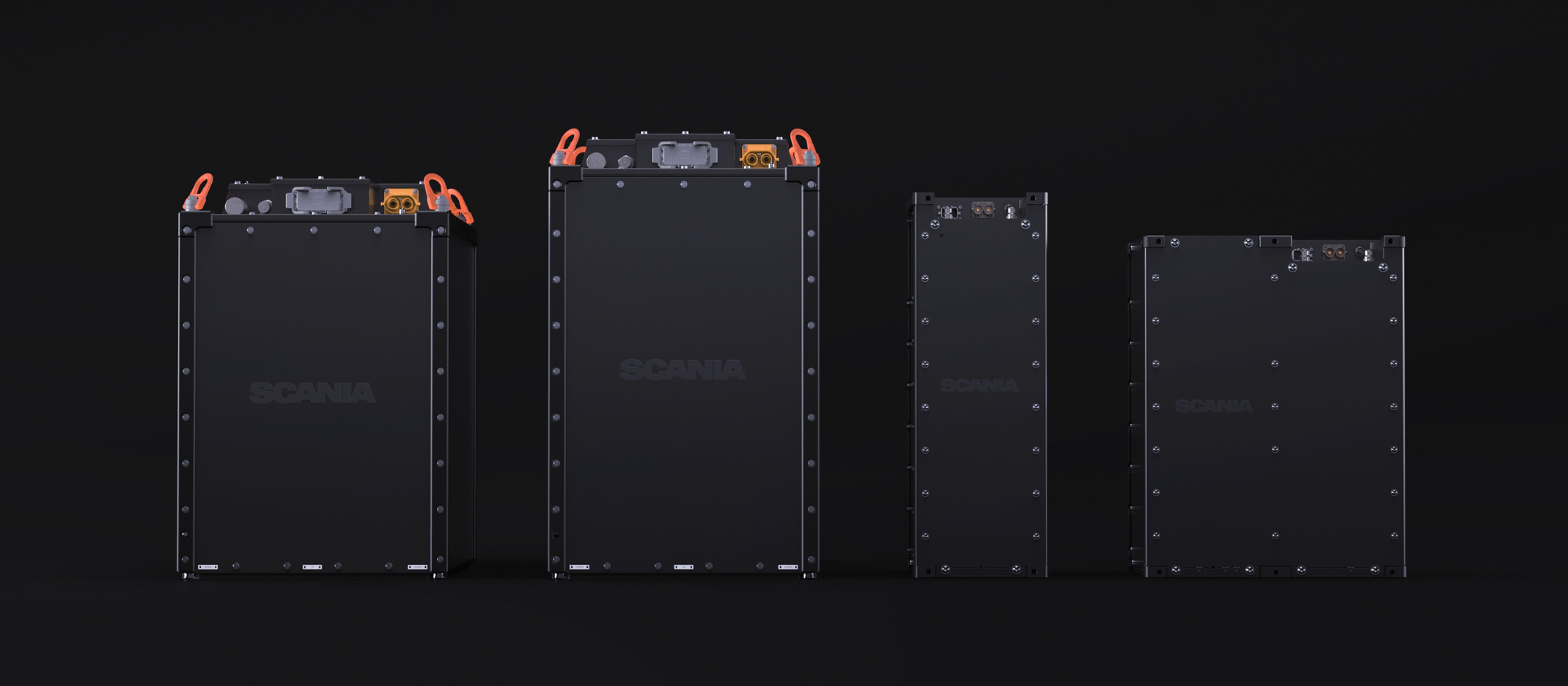 Scania industrial batteries line up photo