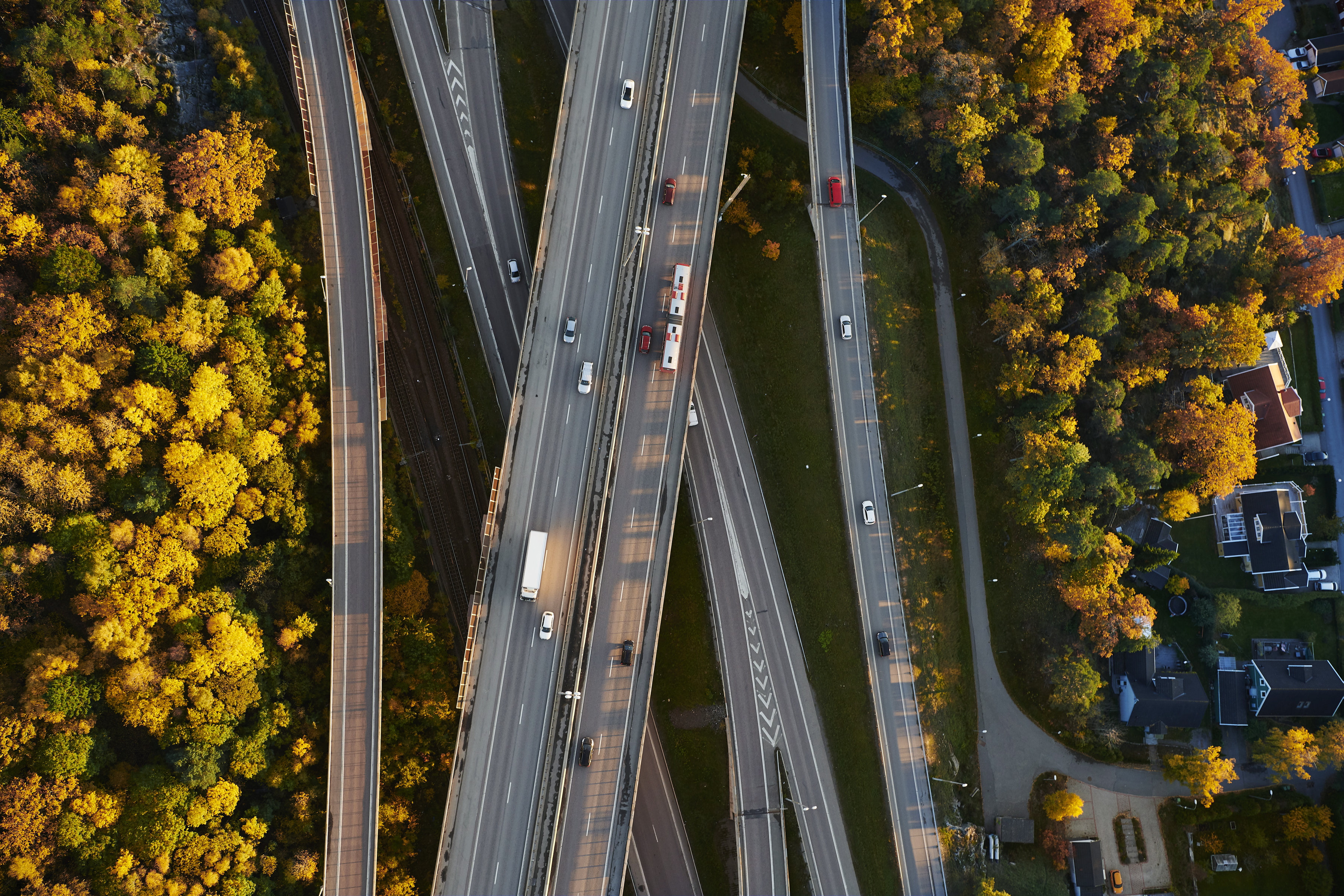 Arial view of a motorway Arial view of a motorway