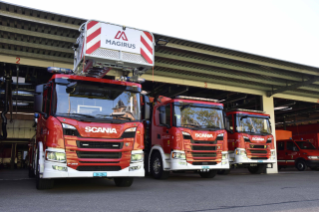 Trois véhicules sont déjà issus de la dernière génération de véhicules Scania.