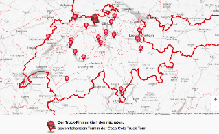 An all diesen Standorten ist die Coca-Cola Christmas Truck Tour zu bewundern.