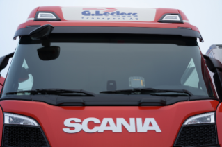 Erstmals in der Geschichte der G. Leclerc Transport AG werden im modernen Fuhr-park Scania Nutzfahrzeuge eingesetzt.