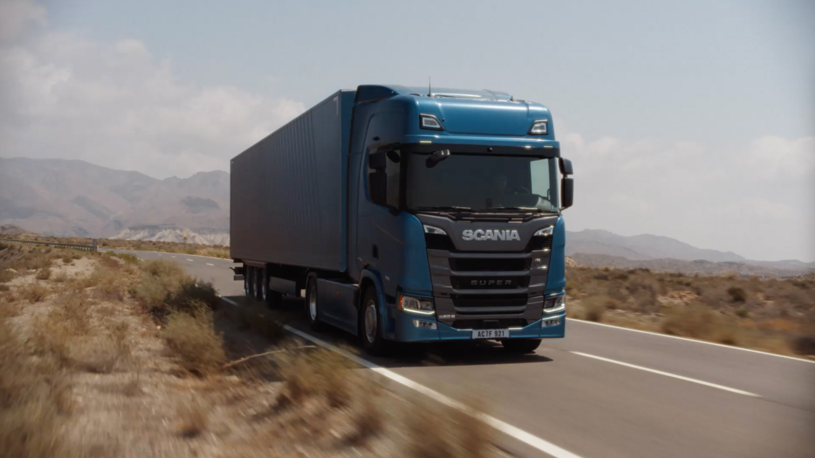 Experience Scania on the road:
- Scania Super truck driving through desert terrain
Scania delivers reliable trucks, buses, and engines for every journey.
