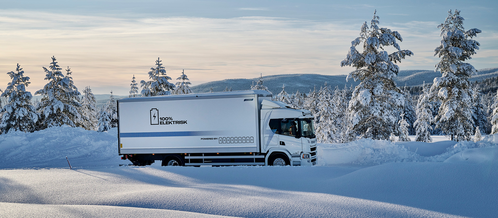 Ilustračný snímek elektrického vozidla Scania