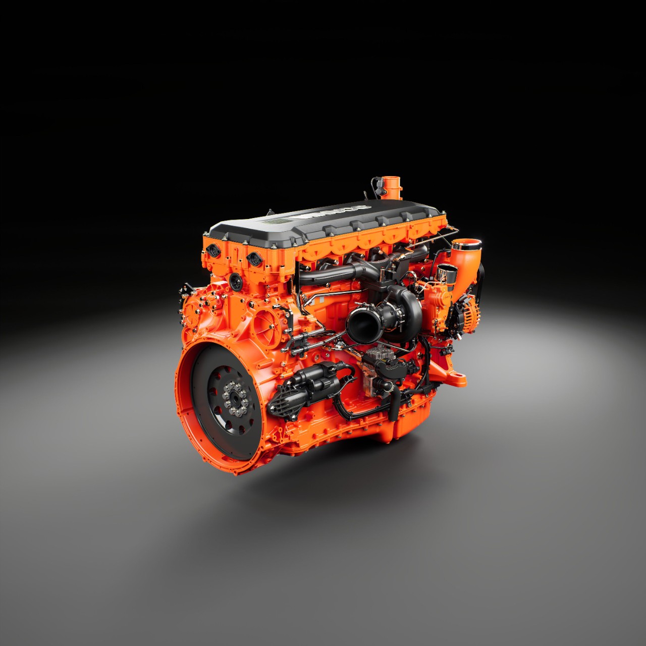 Schwarz-oranger Scania Motor für kundenspezifische Antriebslösungen