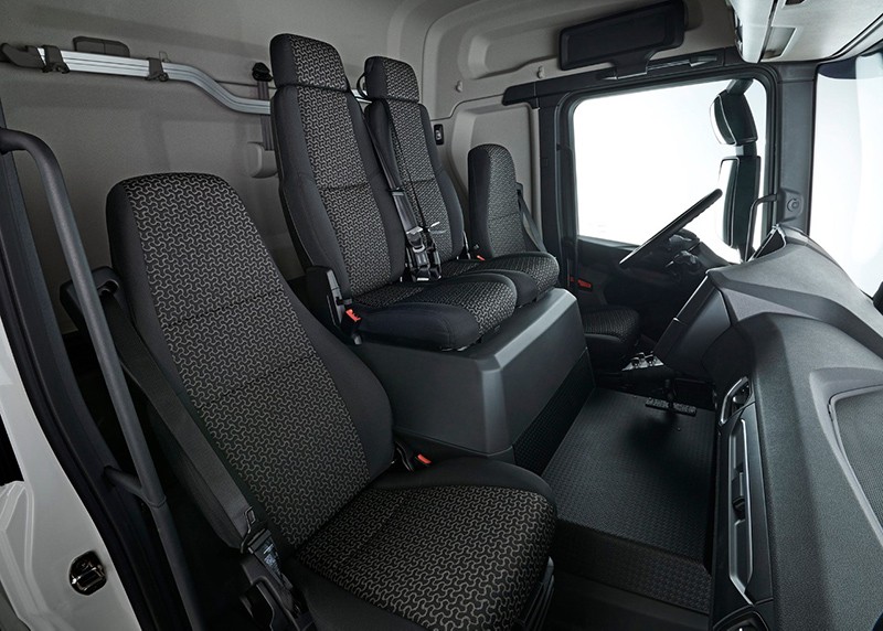 Interior design Scania L-series. Additional extra seets.