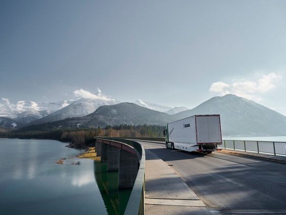 truck leaving