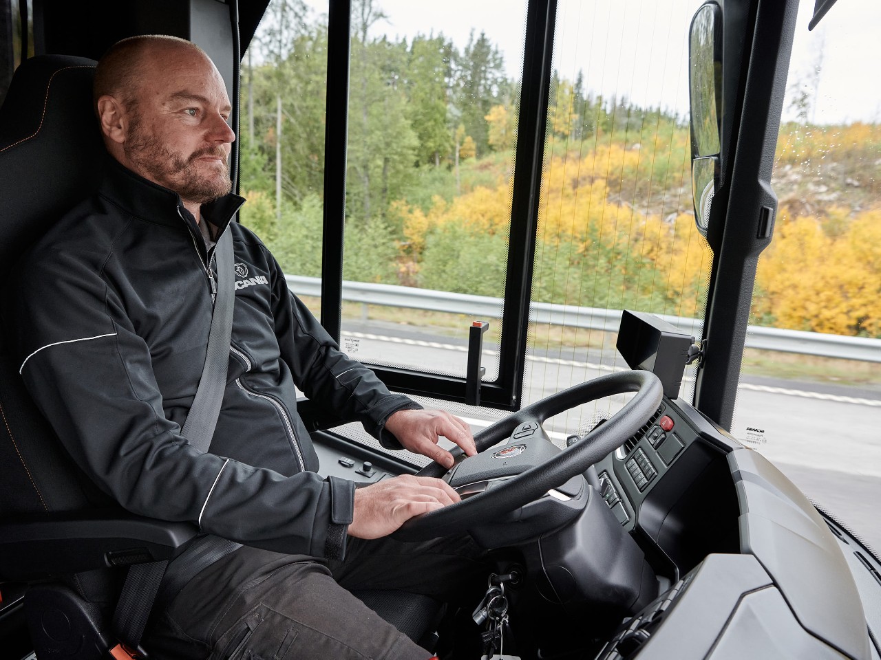 Prostor za vozača u autobusu Interlink