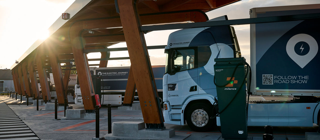 Roadshow elektrische Scania vrachtwagens