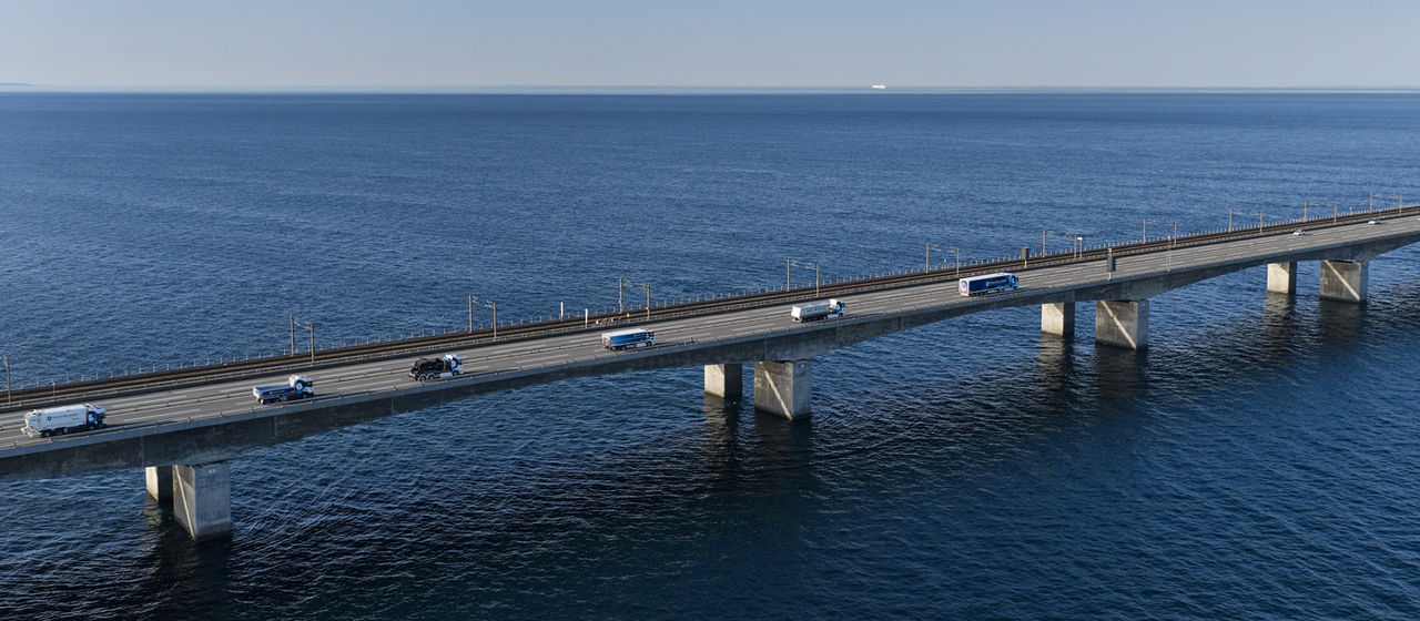 Roadshow van Scania elektrische vrachtwagens: alle vrachtwagens op de brug