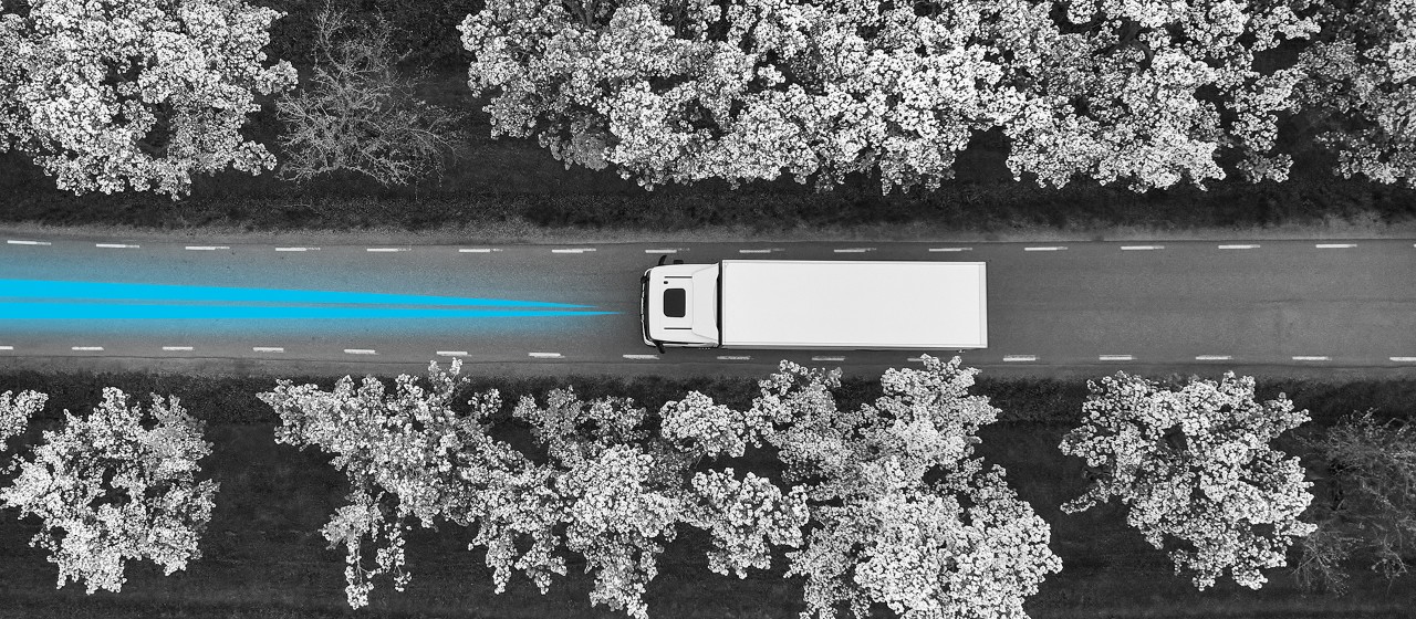 electric scania truck from above