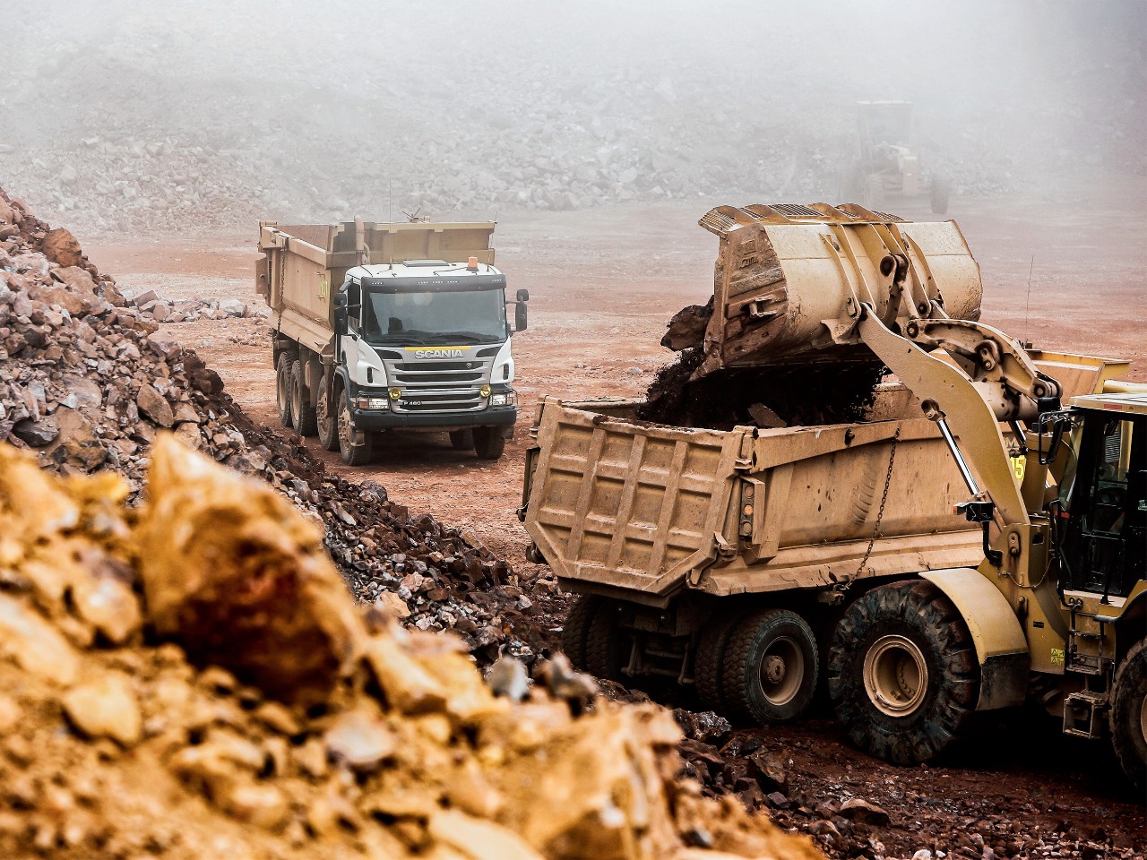 Truck in mining environment