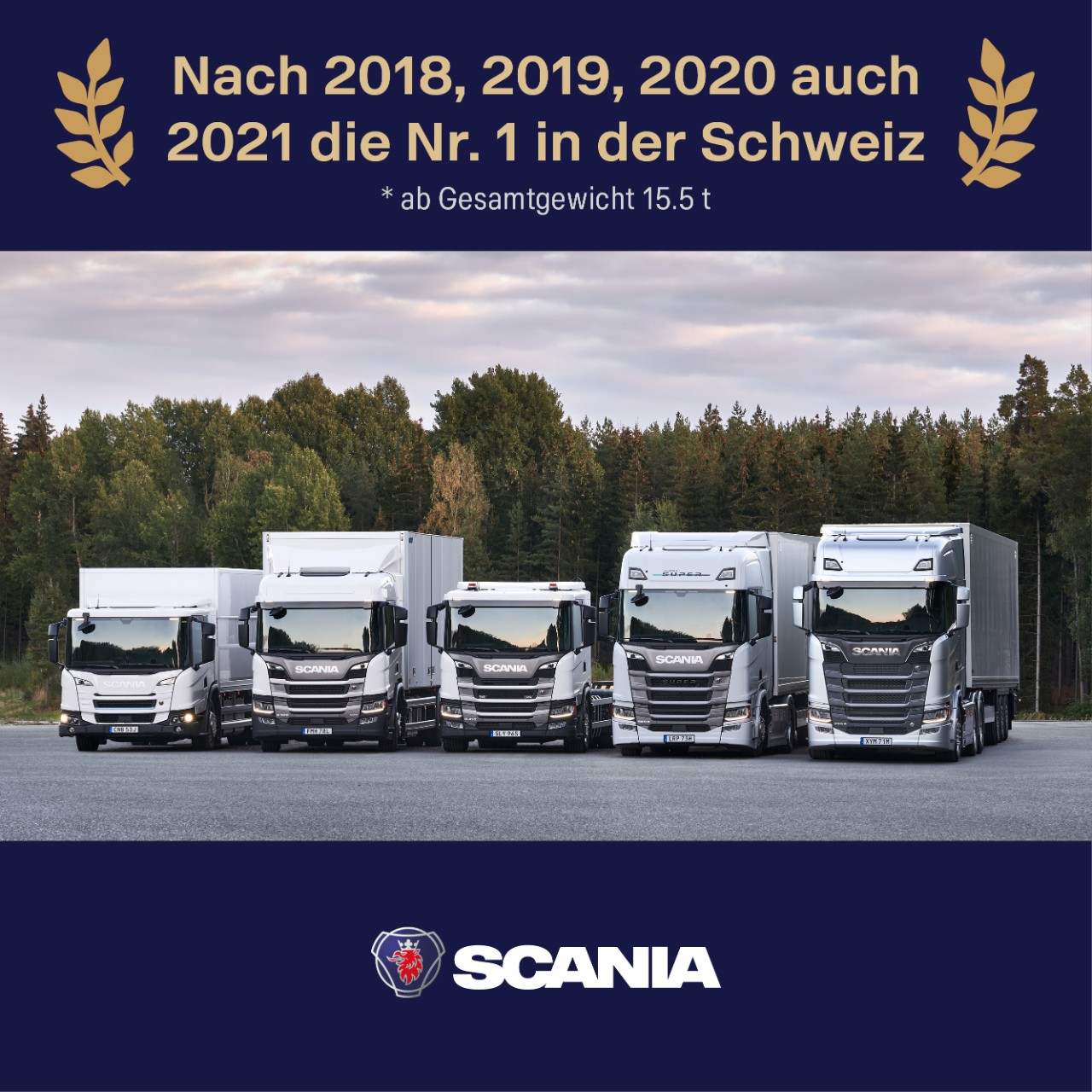 Scania 2021 erneut Marktführer bei schweren Nutzfahrzeugen