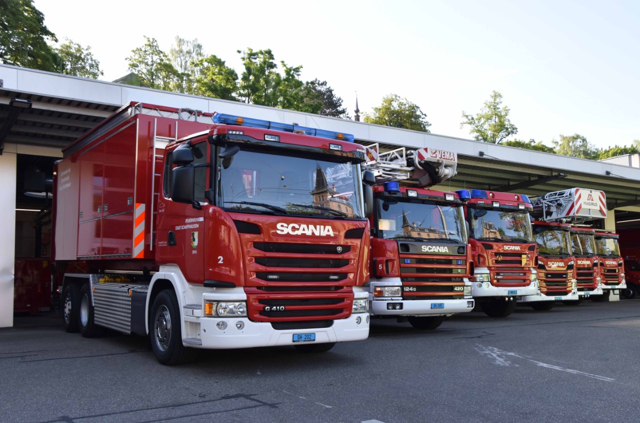 Reine Scania-Flotte bei der Feuerwehr Schaffhausen