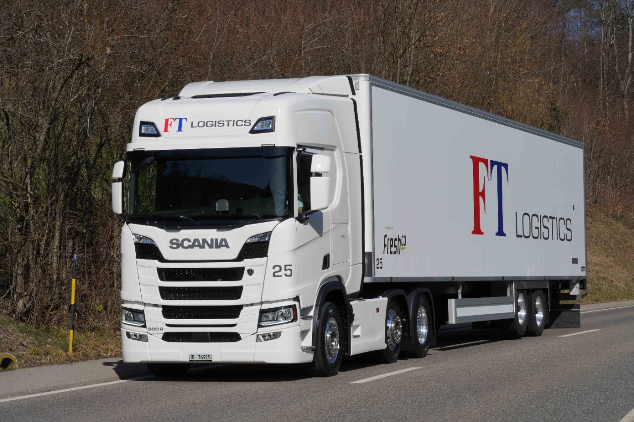 Neuer Scania im Fuhrpark der FT Logistics AG in Pratteln