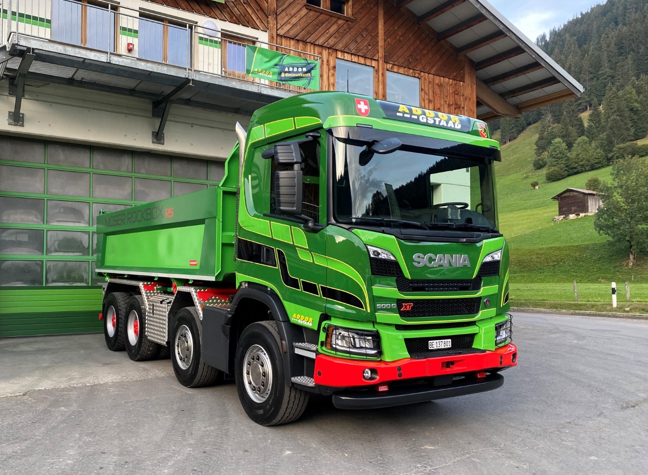 Erster Scania im Fuhrpark der Addor AG in Gstaad