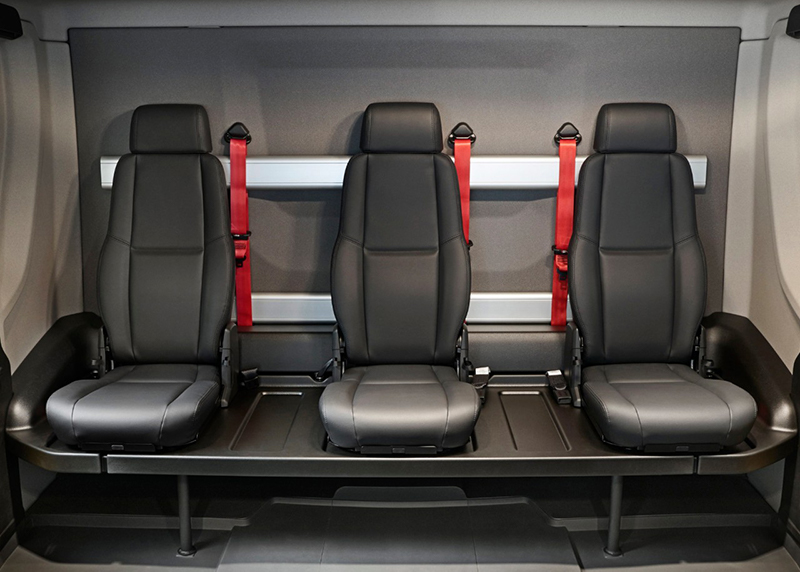 Asiento trasero de la cabina CrewCab de Scania