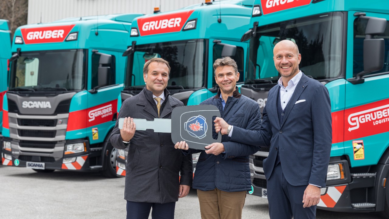 Scania Biodiesel-Lkw für den Transportspezialisten Gruber Logistics 