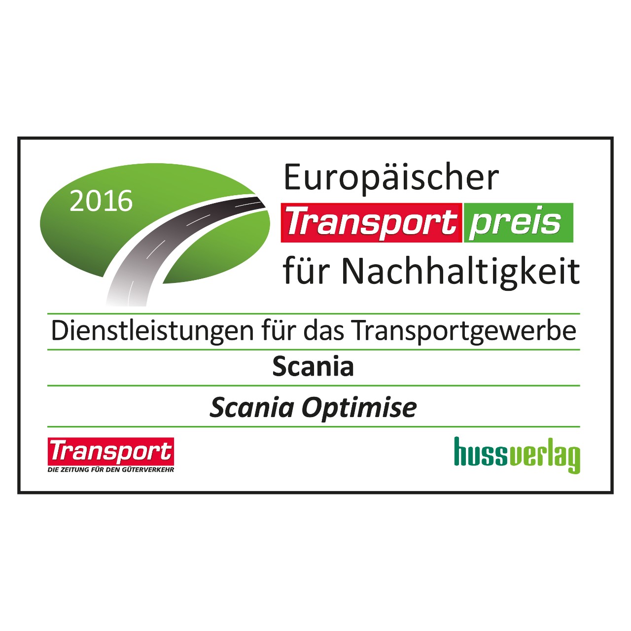 Europäischer Transportpreis für Nachhaltigkeit 2016