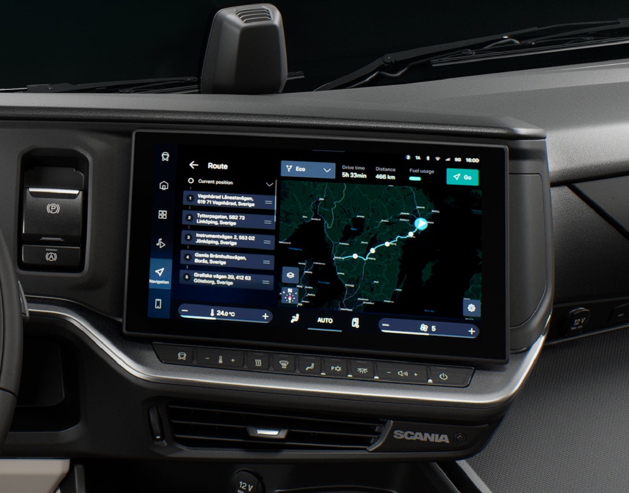 Navigationsapp til Scanias lastbiler
