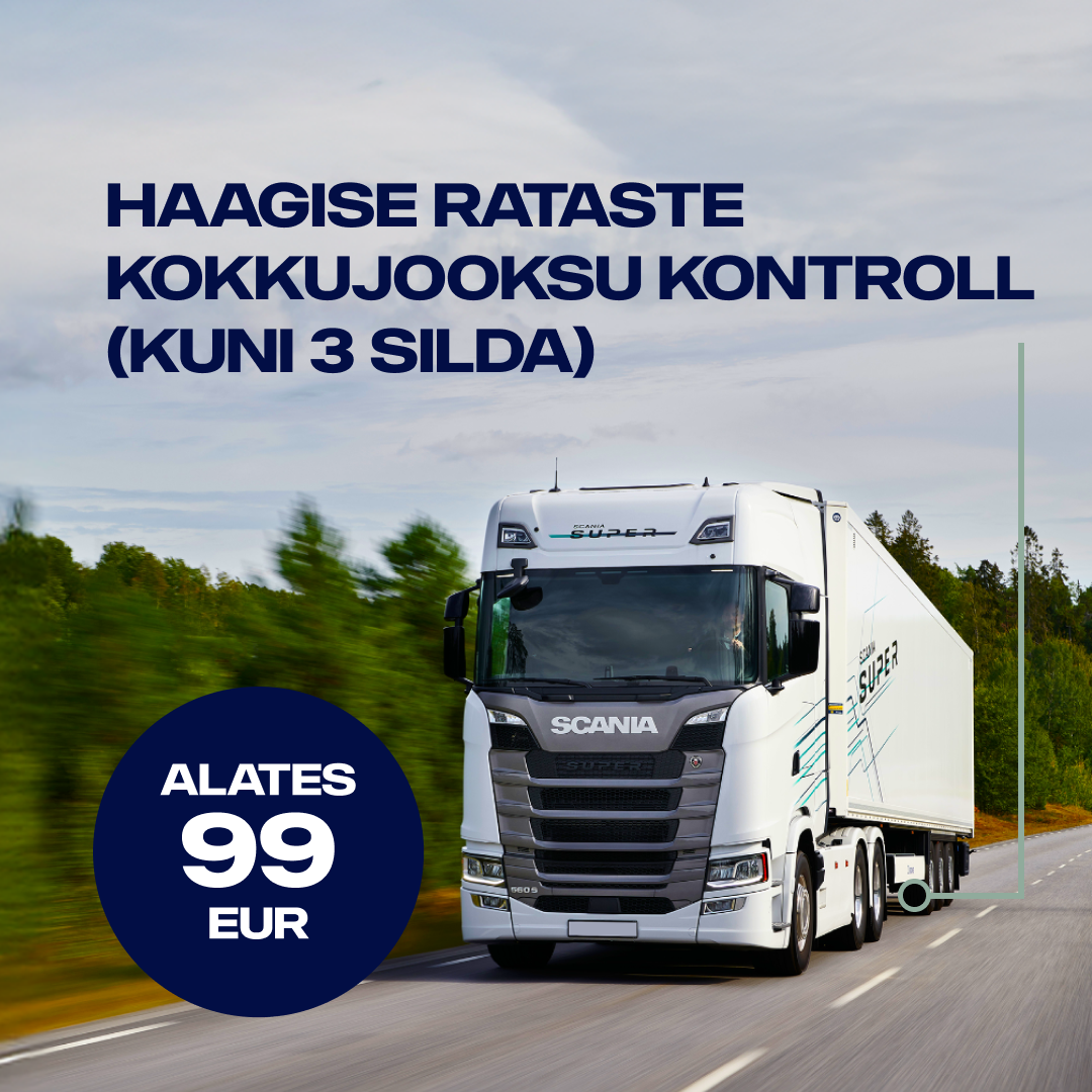 Haagise rataste kokkujooksu kontroll (kuni 3 silda)