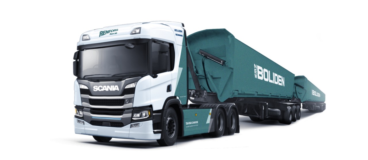 La empresa minera Boliden compra un camión eléctrico Scania de 74 toneladas para el transporte pesado
