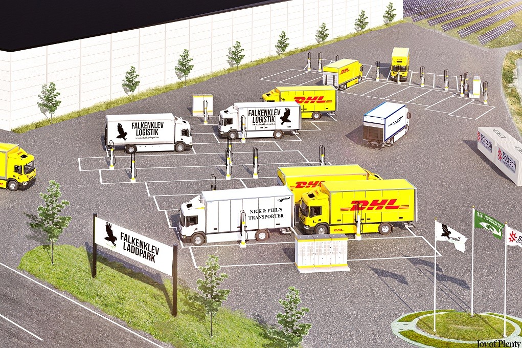 Scania suministrará 5 vehículos eléctricos de batería y 1,6 MW de equipo de carga a un transportista sueco para el mayor emplazamiento público de camiones eléctricos de Suecia