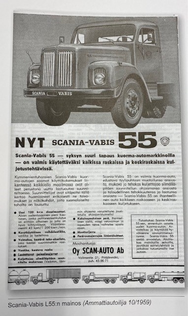 Vanha Scania-Vabis lehtimainos