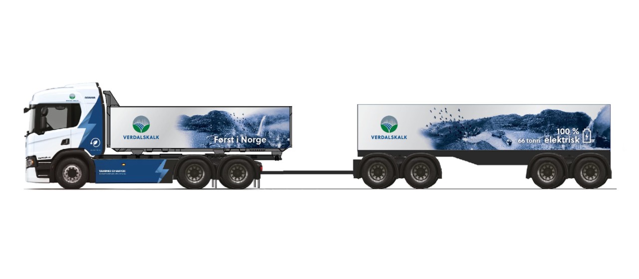 Verdalskalk est le premier transporteur en Norvège équipé d’un Scania électrique de 64 tonnes