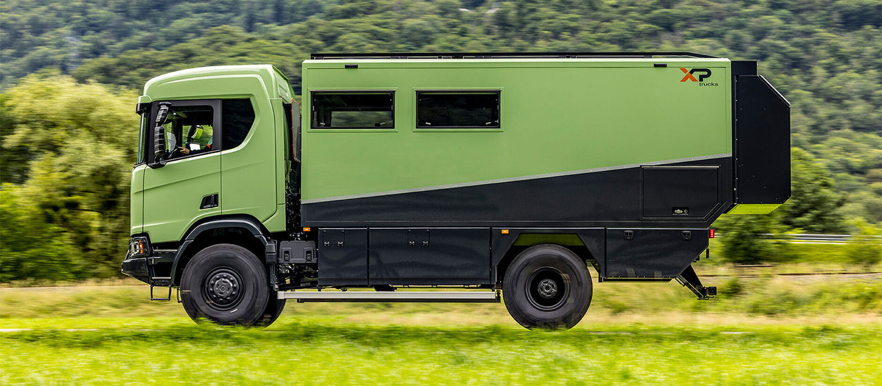 Le tout premier Scania de voyage off-road est doté d’une cellule d’habitation de 6 mètres de long.
