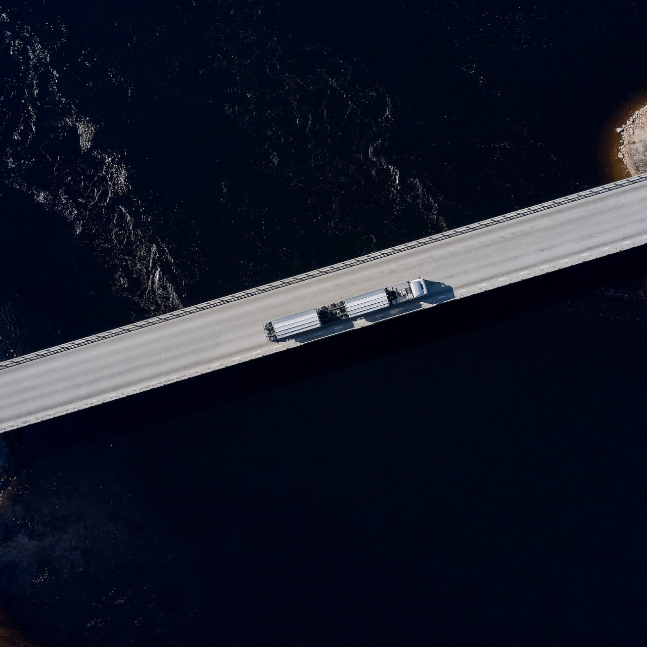  scania truck on a bridge