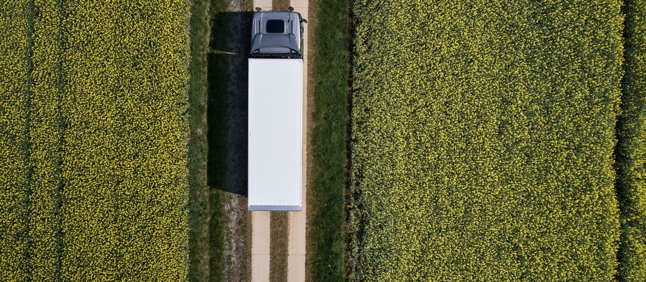 Truck on a field