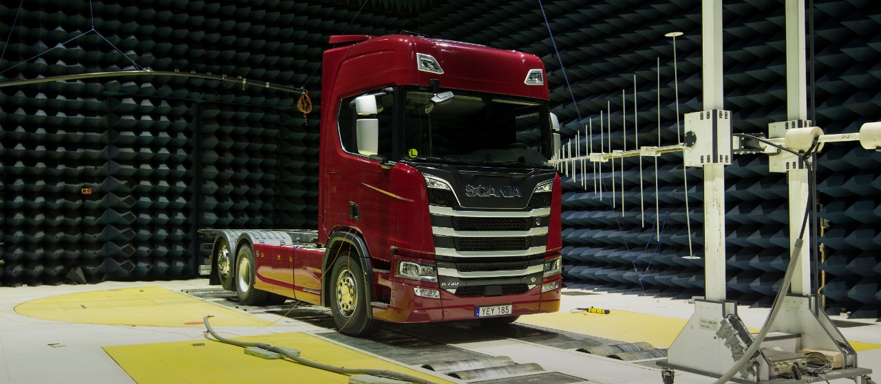 Red Scania R 730 V8 truck