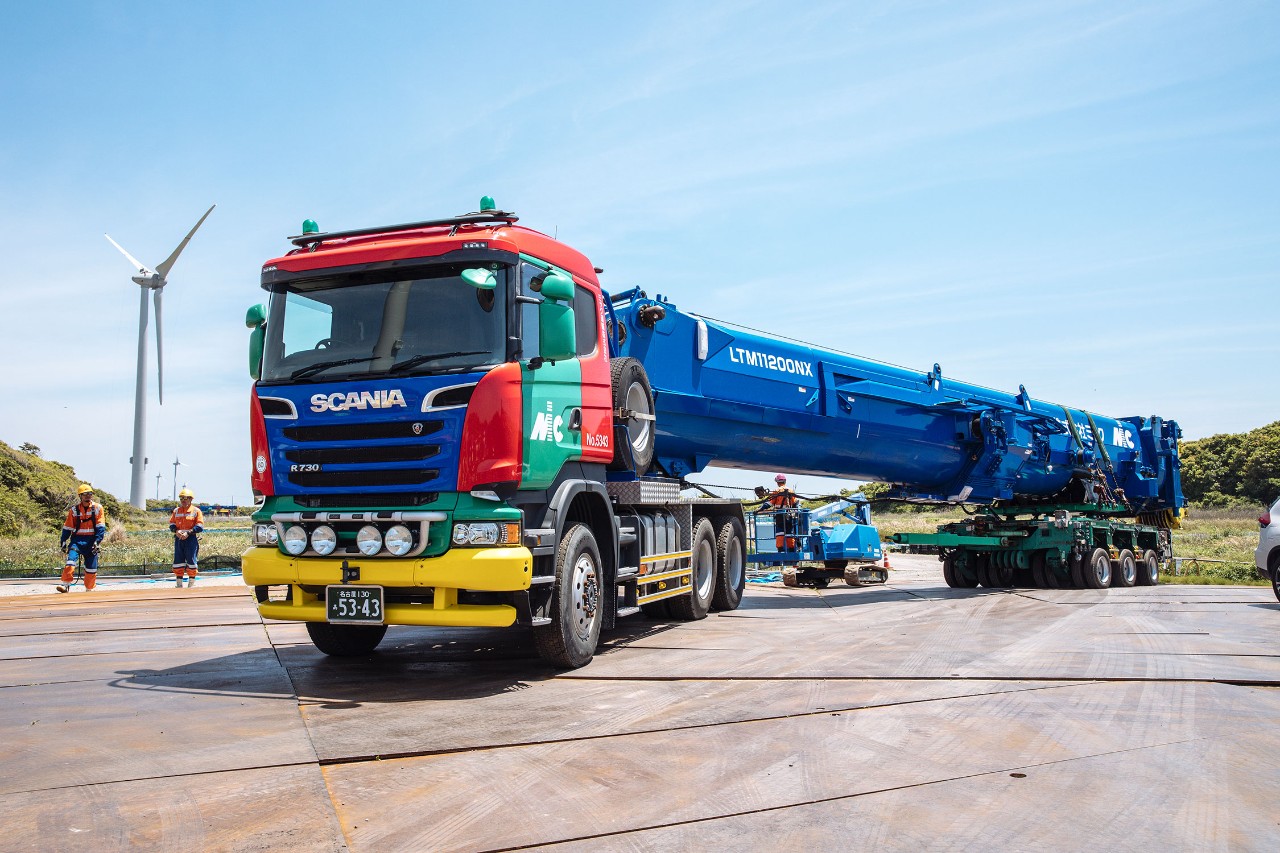 Scania takes wind turbine towers to Japan