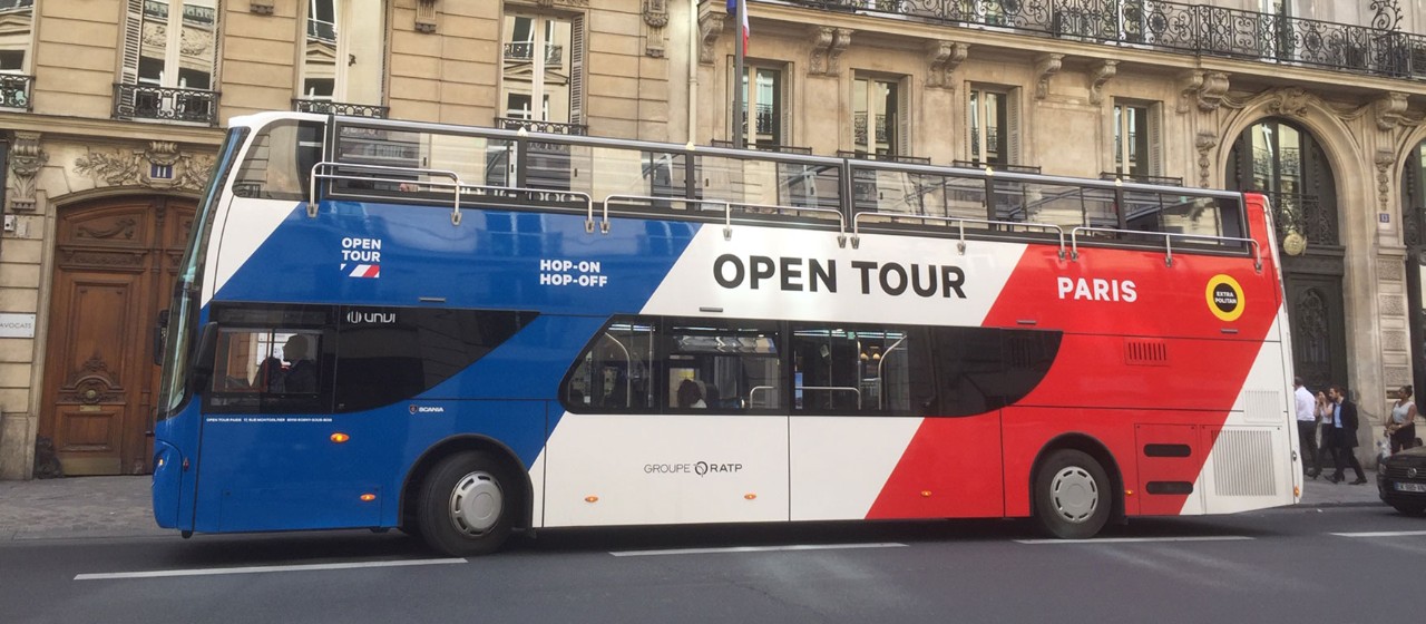 See Paris on the world’s first open-top gas bus