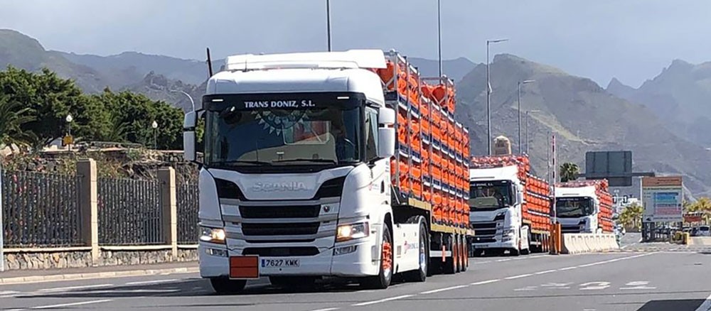 Scania trucks safely moving gas on Spanish islands
