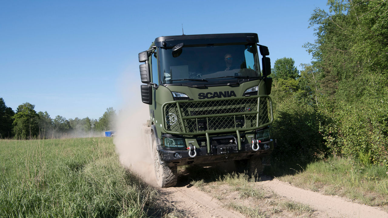 A Scania military truck