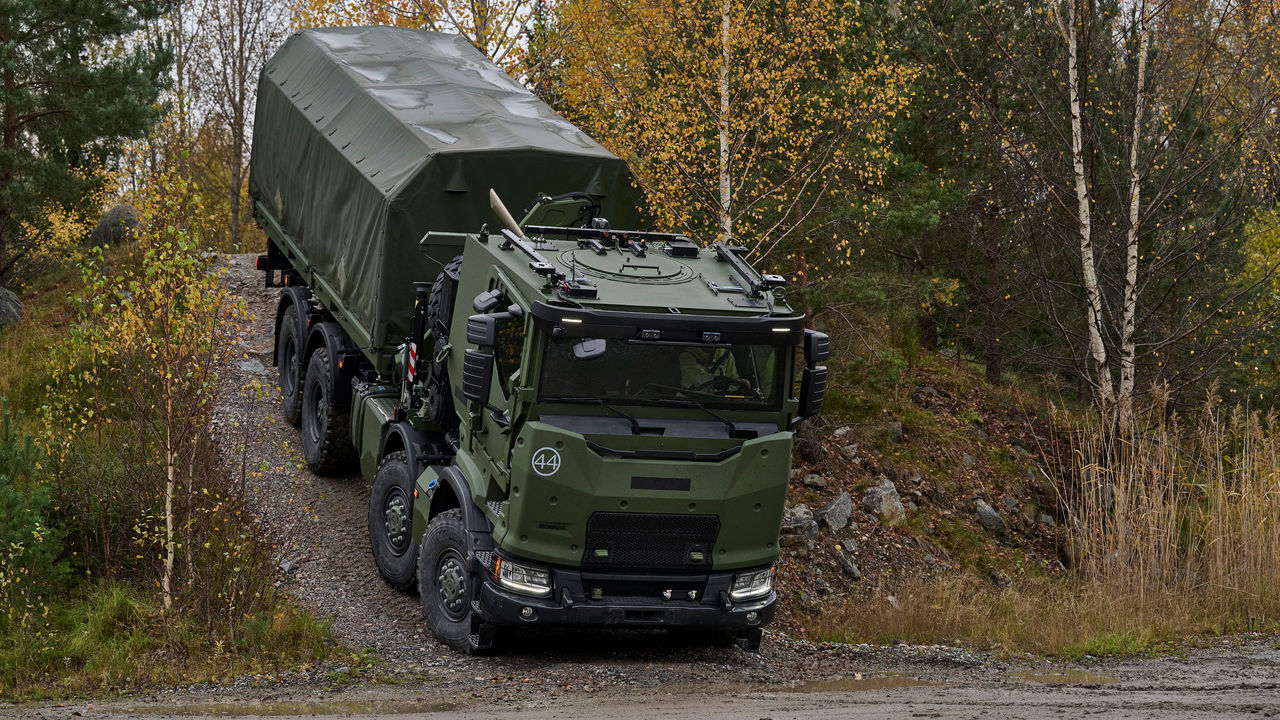 A Scania military truck